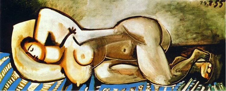 Pablo Picasso Oil Painting Lying Naked Woman Femme Nue Allongee